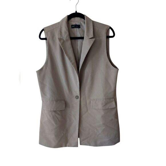 Gef Tan Longline Blazer Vest Size Medium - Picture 1 of 6